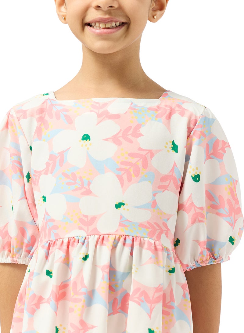 Pinata Floral Print Puff Sleeve Dress - Image 3